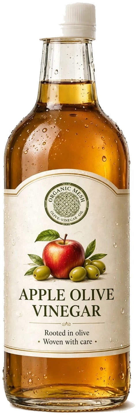 Organic Mesh Apple Olive Vinegar bottle